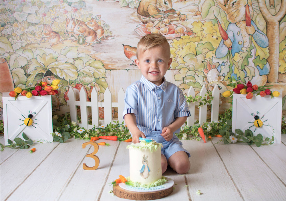 Avezano Cute Animal Drawings Backdrop for Photography By Paula Easton-AVEZANO